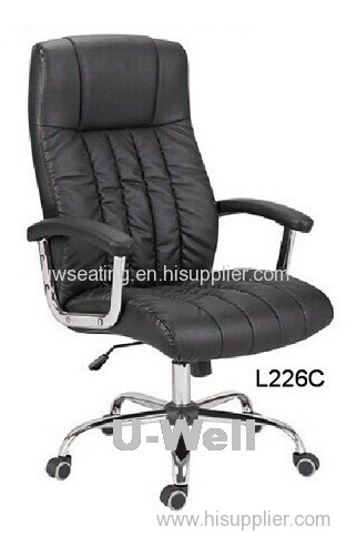 High back executive leather office chairs chrome base