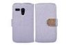 Silk PU Material Card Slots Leather Cell Phone Case for Moto G