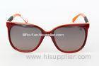 Orange Round Large Frame Sunglasses For Women , Handmade Acetate Frame