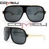 Aluminum Frame Acetate Frame Sunglasses Black Large Shape For Man