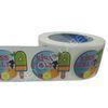 Transparent Self Adhesive Food Labels With Custom Shaped Logo , Rolling Vinyl Transparent Logo Food