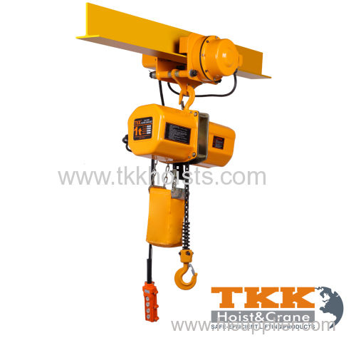 Capacity 1ton Electric Chain Hoist With Monorail Electric Trolley Manufacturer