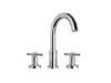 High Round Quarter Turn Basin Mixer Taps 2 handle , Three Hole Bath Taps