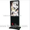 Black Floor Standing LCD Advertising Player , Library Web Based Digital Signage