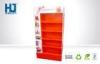 Foldable Orange Advertising Cardboard Cosmetic Display Stand Models With Five Layers