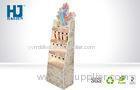ladder - shaped Clear Cardboard Cosmetic Display Stand With Hooks For Perfume Customized
