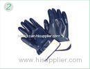 Custom Abrasion Resistance Blue Nitrile Work Gloves with Knitted Wrist