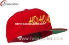 Embroidered Flat Bill Cap Wool and Acrylic Red Christmas Letter Ho Ho Ho