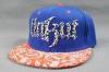 Flat 3D Embroidery Printing Hip Hop Baseball Caps , Orange Amoeba Pattern