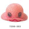 56cm Pink Cute Childrens Sun Hat For Summer , 7mm Straw Braid Leisure Sun Hats