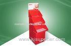 Three Tray POP Cardboard Display Floor Display Stand With White Layer B Flute