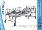 SS Foot & Head Board Double Manual Crank Hospital Bed / Stainless steel Guardrail