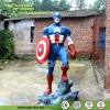 Amusement Park Decoration Life Size Super Hero Fiberglass Captain America Statue