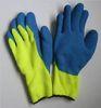 OEM Blue Latex Coated Gloves With Uncoated Back, Terry Brushed Liner For Cold Condition
