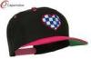 Embroidered Wool Blend Snapback Baseball Caps Black Pink Checkered Heart