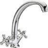 Classic Curve Swivel Single Hole Double Handle Kitchen Faucet With Filter