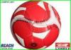 Matt Surface Synthetic Leather Soccer Ball Red and White , Passed EN71 And 6P Lab Test