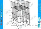 Black Foldable Heavy Duty Wire Mesh Dump Bins Basket for Advertising