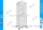 Customized Powder Coated Gridwall Display Racks Tower with Casters