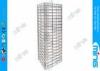 Modern Chrome Wire Mesh Display Stands Triangle Grid Tower in Black