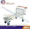 Folded Supermarket Shopping Trolleys For Warehouse , Caster Size 4