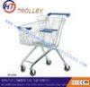 Durable Euro Style Steel Supermarket Shopping Cart With Castors 4&quot; - 5&quot;