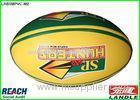 Personalized Four Panel Green Yellow Rugby Ball For Advertisment