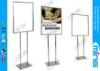 Chrome Plated Metal Sign Holder / Double Sided Floor Standing Style