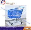 Four Wheeled 165 Liters Plastic Basket Shopping Cart With Baby Chair