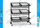 Metal Powder Coated Wire Rack Display Stands with 6 Basket for Foods Storage