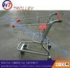 Zinc Plated Supermarket Shopping Trolleys Cart Unfolded For Export