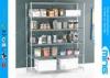 Folding Mesh Mobile Wire Shelving Silver for Cosmetic Display , 100kg Capacity