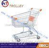 80 Litres Zinc Coated Steel Wire Shopping Trolley , Supermarket Shopping Cart