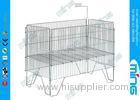 Foldable Heavy Duty Wire Dump Bins / Floor Standing Wire Mesh Bins