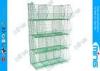 Green Metal Wire Stackable Display Stands 4 Layers , Mesh Storage Stacking