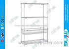 Customized Carbon Steel Mobile Wire Shelving / Chrome Wire Shelves