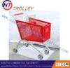 Red Color Plastic Supermarket Shopping Cart With Seat Plate