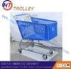 Heavy Duty Supermarket Plastic Shopping Cart With Four Wheels 200L