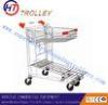 Folded Hand Supermarket Shopping Cart Steel Material For Warehouse