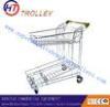 Light Weight Supermarket Folding Shopping Cart / Flat Trolleys For Grocery Store