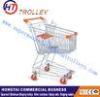 Asian Type Wire Shopping Cart Trolley Galvanized Handling 60 Kgs Capacity