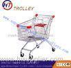 European Style Steel Supermarket Shopping Trolleys Carts Unfolded