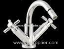 Solid Brass Double Handle Faucet , Bathroom Single Hole Bidet Faucet