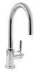 Round Single Hole Kitchen Single Lever Mixer Taps With Curve Swivel Spout