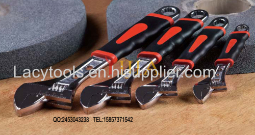 2 holes adjustable wrench with different color type handle