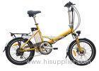 Small folding electric bike yellow color , fold up electric bicycle with 3 level PAS speed