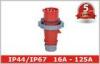 Red 4 Pin 3H Industrial Plugs And Connectors for Reefer Container