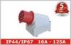 Single Phase 32A IP44 Industrial Plugs / Industrial Power Sockets