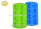 Custom green color Silicone Ice Cube Trays , Rectangle silicone ice tray molds