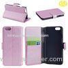 Anti-scratch Cell Phone Protective Cases Pink PU Leather For Women